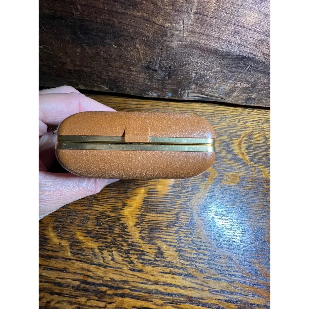 VTG Westclox Travel Alarm Clock Tan Clamshell Case Made in Brazil Wind Up READ